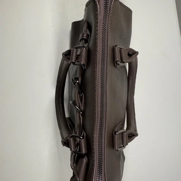 Steve Madden Brown Faux Leather Satchel Medium Handbag Crossbody - Picture 4 of 12